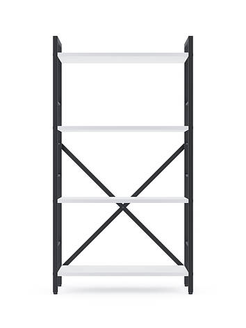 Стелаж Лофт 1100х600х240 Меткас, 35 кг/полиця, 4 полиці, ЛДСП, антрацит-білий сніг, фото 1
