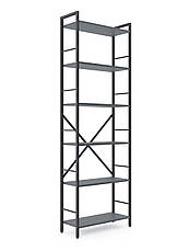 Стелаж Лофт 1800х600х240 Меткас, 35 кг/полицю, 6 полиць, ЛДСП, антрацит-антрацит, фото 2