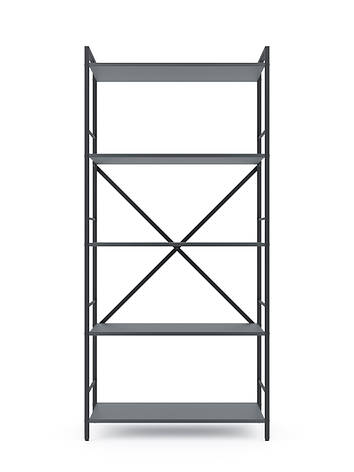 Стелаж Лофт 1700х800х350 Меткас, 35 кг/полицю, 5 полиць, ЛДСП, антрацит-антрацит, фото 1