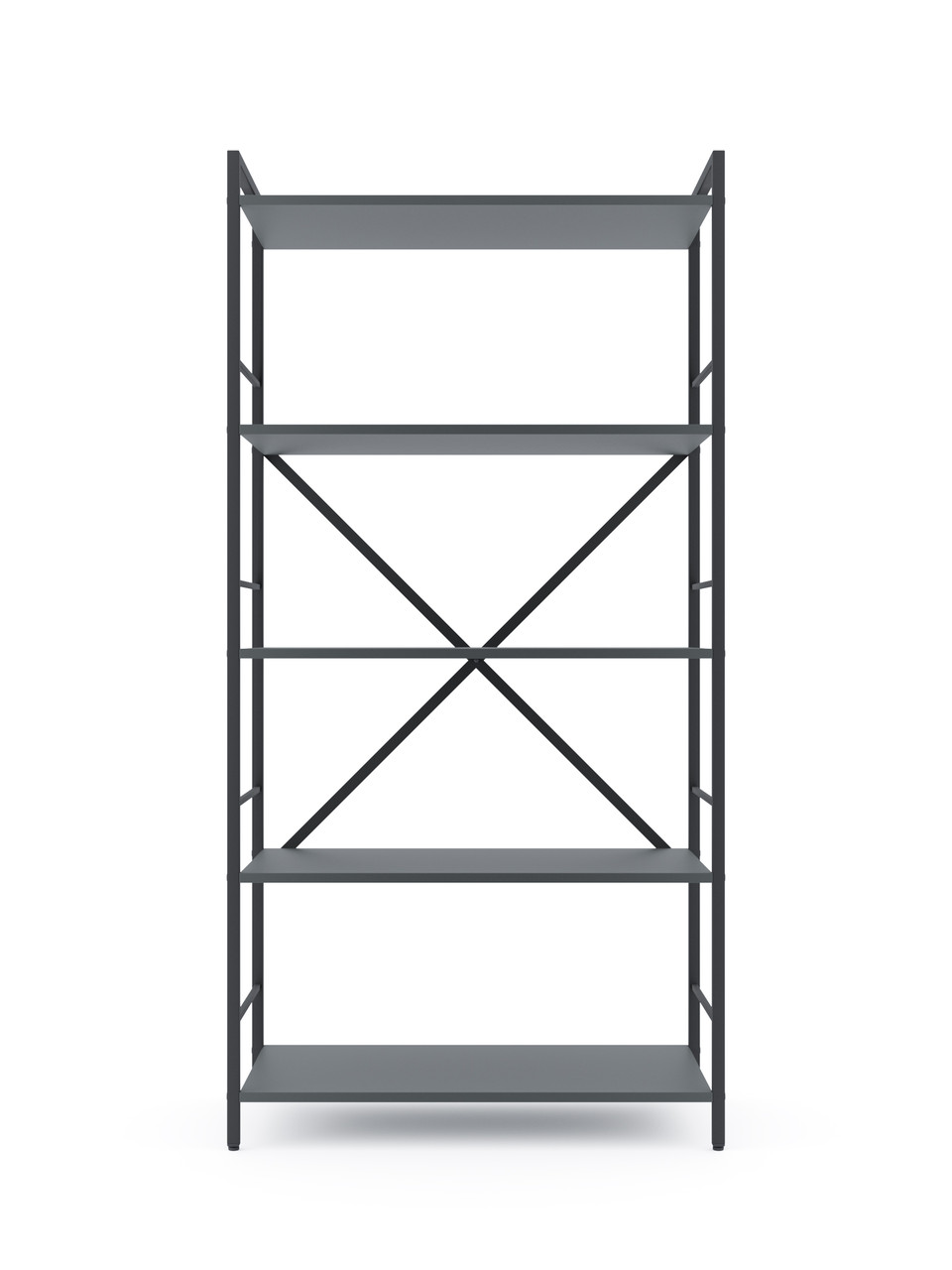 Стелаж Лофт 1600х800х400 Меткас, 35 кг/полицю, 5 полиць, ЛДСП, антрацит-антрацит