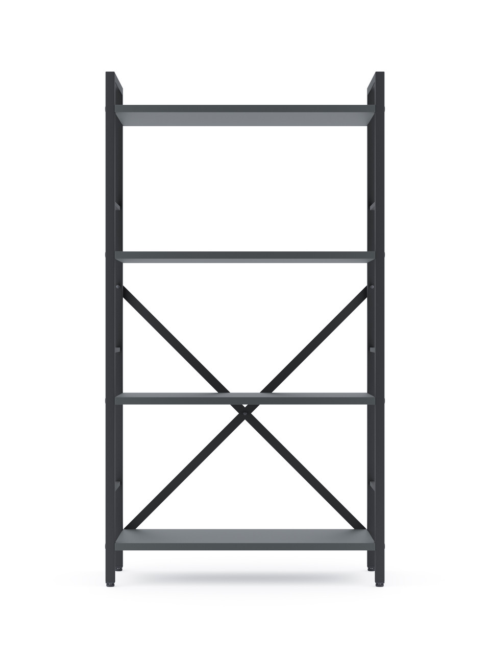 Стелаж Лофт 1100х600х240 Меткас, 35 кг/полицю, 4 полиці, ЛДСП, антрацит-антрацит