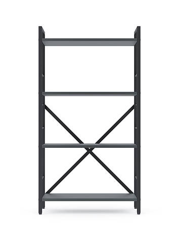 Стелаж Лофт 1100х600х240 Меткас, 35 кг/полицю, 4 полиці, ЛДСП, антрацит-антрацит, фото 1