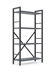 Стелаж Лофт 1100х600х240 Меткас, 35 кг/полицю, 4 полиці, ЛДСП, антрацит-антрацит, фото 2