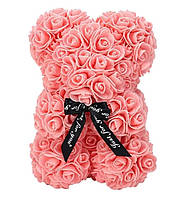 Букет у вигляді ведмедя з троянд 3D Teddy Flower 25 см Ніжно-рожевий