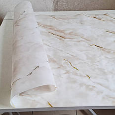 Гнучке кольорове скло на стіл з мармуровим малюнком,  ширина 100 см 800 мк