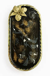 Підставка для прикрас з епоксидної смоли з квіткою, ручна робота, 18×9 см