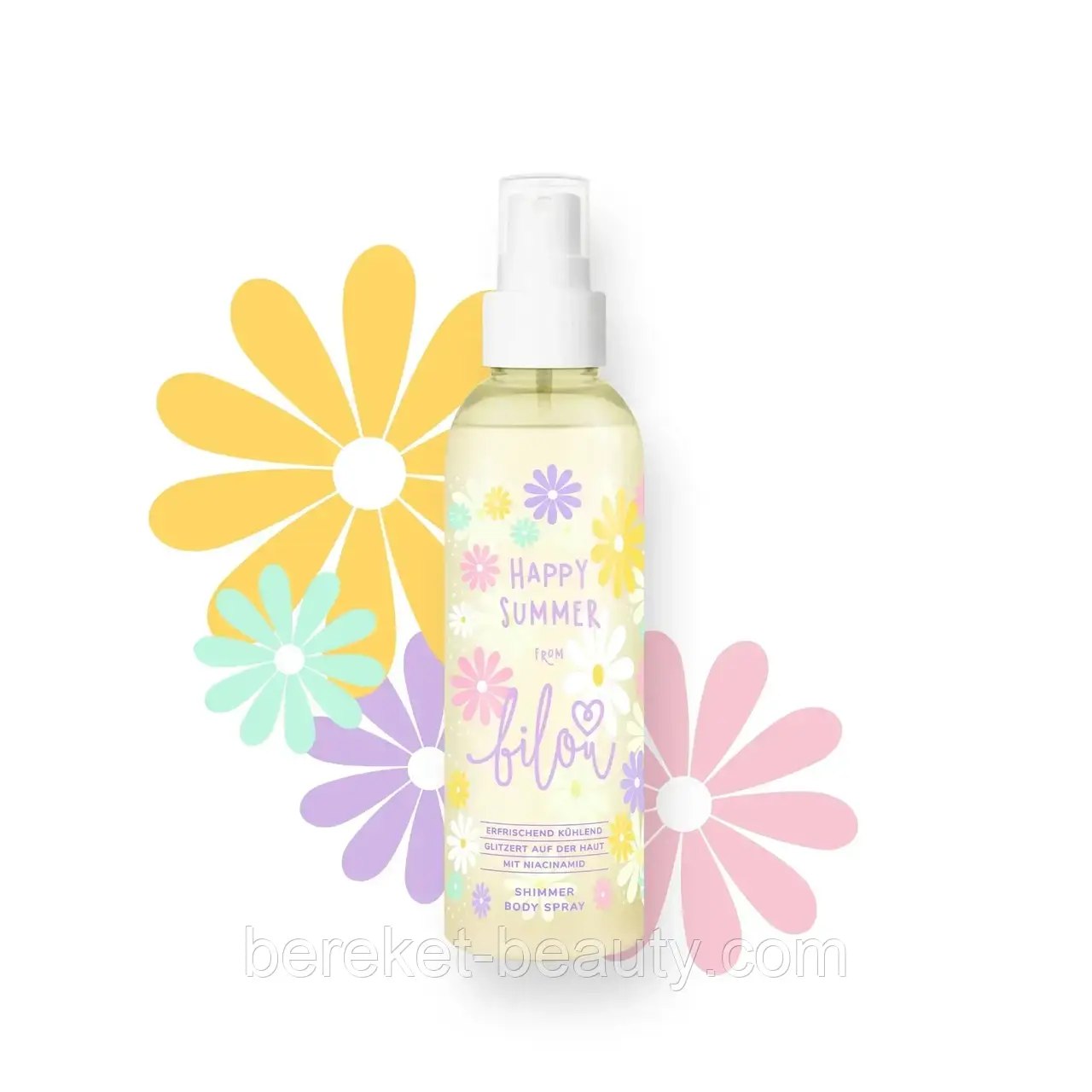 Спрей для тіла з шиммером Bilou Happy Summer 150 мл, фото 1