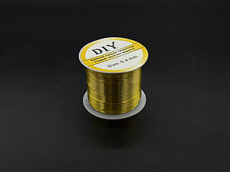 Мідний дріт для виготовлення прикрас. Колір золото. 0,4мм 100м