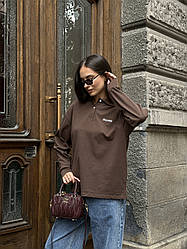 👕 Miu Miu Cotton Piqué Polo Shirt Brown S