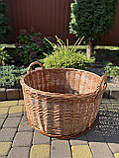 Корзинка Гігант із відбірної лози в натуральному кольорі, фото 5