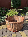 Корзинка Гігант із відбірної лози в натуральному кольорі, фото 4