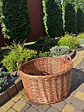 Корзинка Гігант із відбірної лози в натуральному кольорі, фото 3
