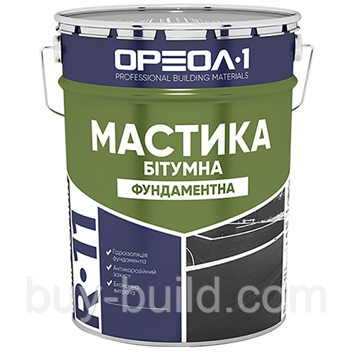 Мастика R-11 Бітумна фундаментна (ОРЕОЛ-1) 25кг, фото 1