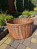 Корзинка Гігант із відбірної лози в натуральному кольорі, фото 2