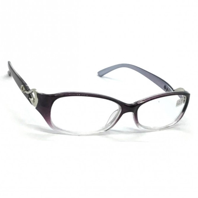 Коригуючі окуляри 853 з бліковою лінзою у бузковій оправі