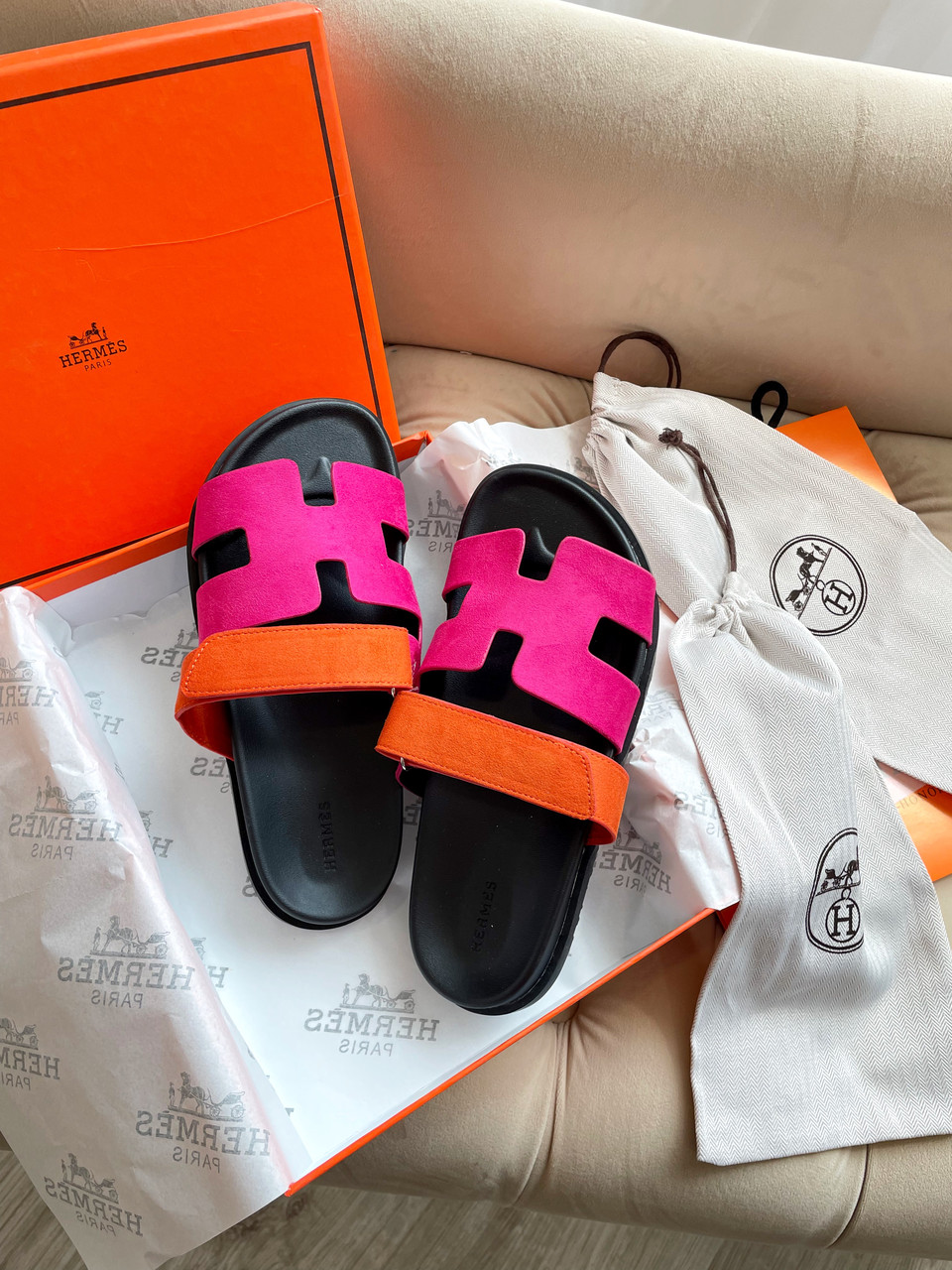 Шльопанці Hermes, пʼятнишко, фото 1