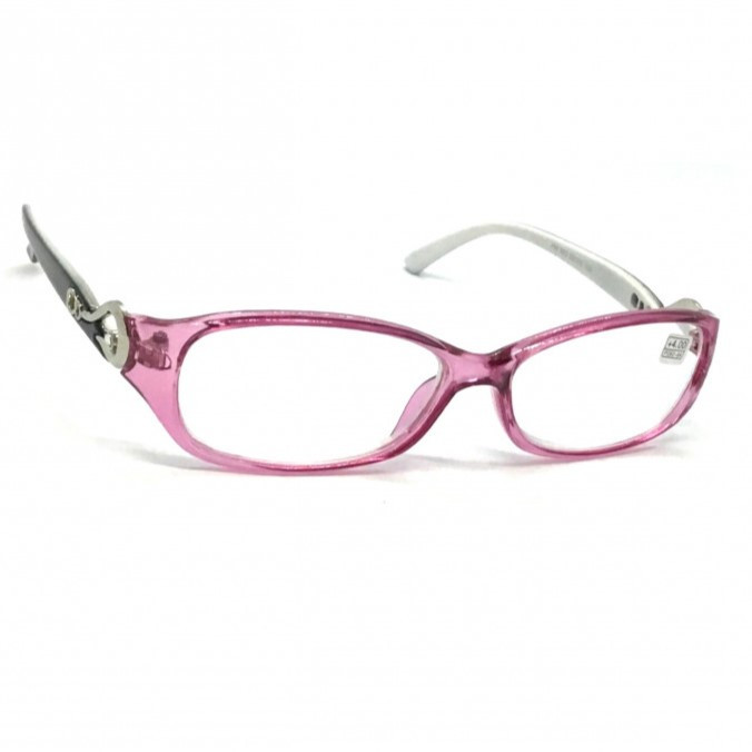 Коригуючі окуляри 853 з бліковою лінзою у рожевій оправі