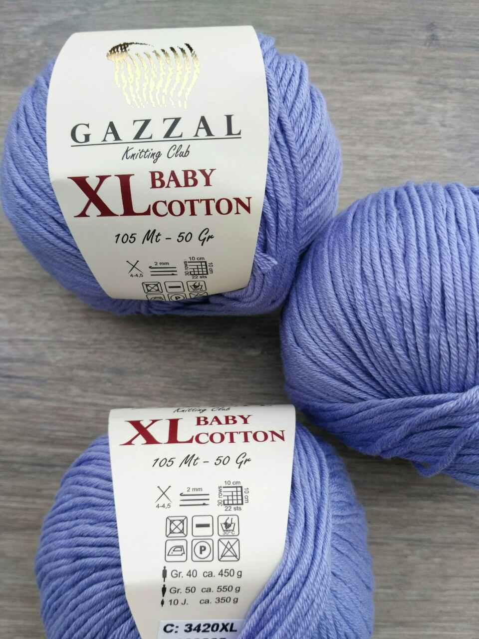 Пряжа Gazzal Baby Cotton XL 3420 лаванда