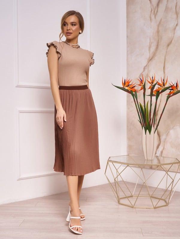 Спідниці ISSA PLUS 13263 XL коричневий, фото 1