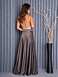 Спідниця жіноча до підлоги коричнева, фото 3