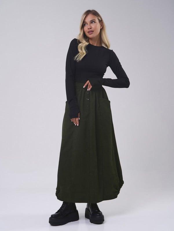 Спідниці ISSA PLUS 14815 3XL хакі, фото 1