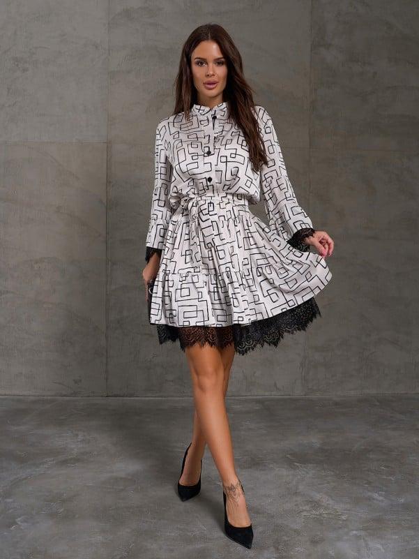 Плаття ISSA PLUS SA-569 XL молочний, фото 1