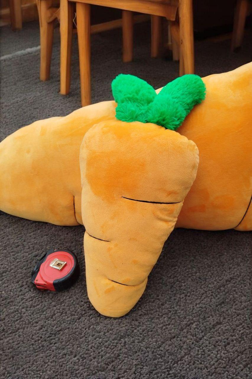 Морква плюшева 45см Подушка м'яка дитяча іграшка для малюків декоративна морква плюшева іграшка морковка, фото 1