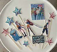 Декор на торт k-pop, Хантерс, хантрікс,мисливці за демонами з мастики