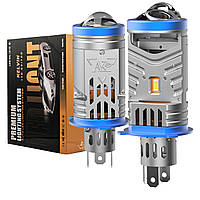 Світлодіодні LED міні лінзи H4 KELVIN 60W 12V 6000K 8000Lm лампи з лінзою