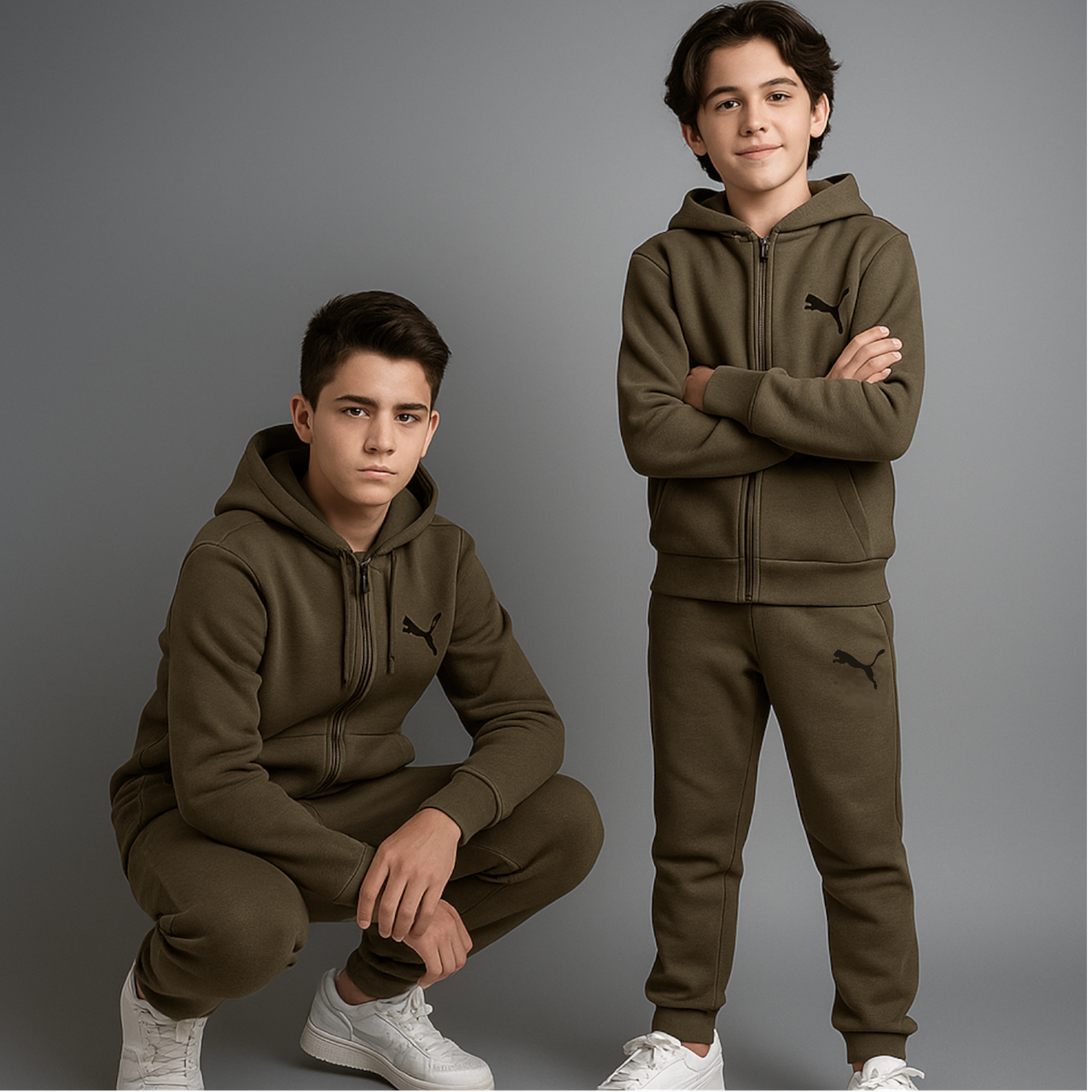 Теплий Костюм на флісі для хлопчика 146-152 см 003655 Туреччина Хакі