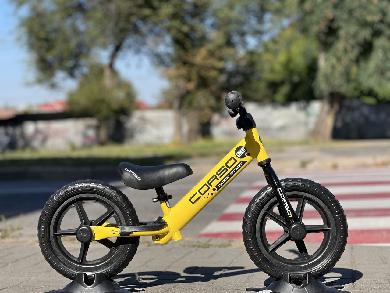 Біговел велобіг 12" Corso SPRINT JR-82566 EVA піна жовтий, фото 1