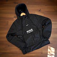 Чоловіча куртка тепла Nike анорак демісезонний з капюшоном осінь-зима. Фото наживо