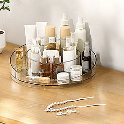 Настільна підставка для косметики Поворотний органайзер для косметики Прозорий обертовий органайзер
