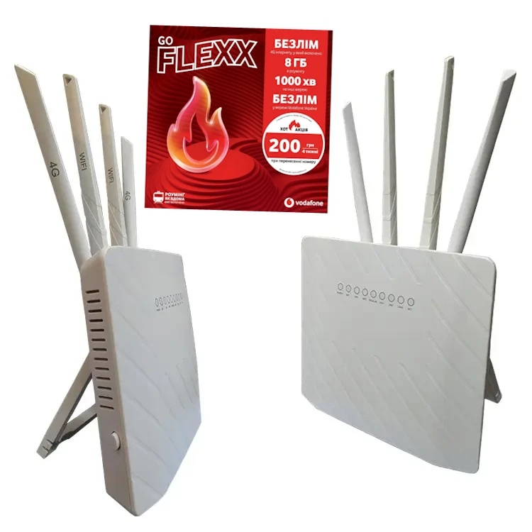 4G Wi-Fi роутер TianJie H810 (6 покоління! / 300 мбіт/с) + АКУМУЛЯТОР ( 5000 mAh) + Vodafone Flexx Go