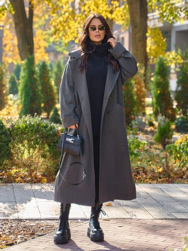 Пальто ISSA PLUS 14947 3XL сіре, фото 1