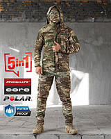 Зимовий тактичний костюм softshell мультикам на флісі, військова форма multicam софтшелл костюм осінь-зима зсу
