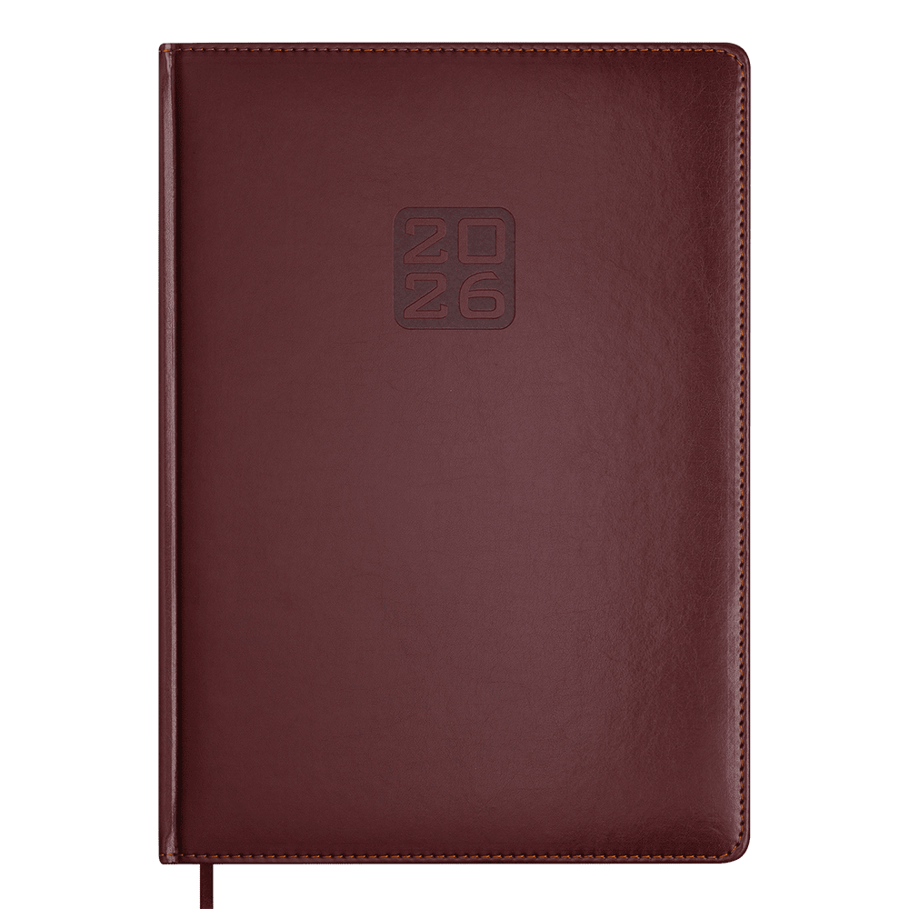 Щоденник датов. 2026 BRAVO, A4, коричневий, штуч. шкіра/поролон ВМ2740-25