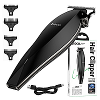 Акумуляторна машинка тример для стрижки волосся з насадками Hoco Electric Hair USB Type-C