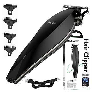 Акумуляторна машинка тример для стрижки волосся з насадками Hoco Electric Hair USB Type-C