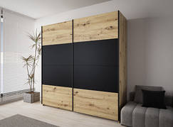 Шафа гардеробна 2Д Smart Loft 2 ST200 Accord дуб артізан/дуб артізан, чорний