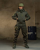 Тактичний костюм softshell олива на флісі, військовий костюм софтшел армійська форма не промокає Ewerty tactic vil sak usd