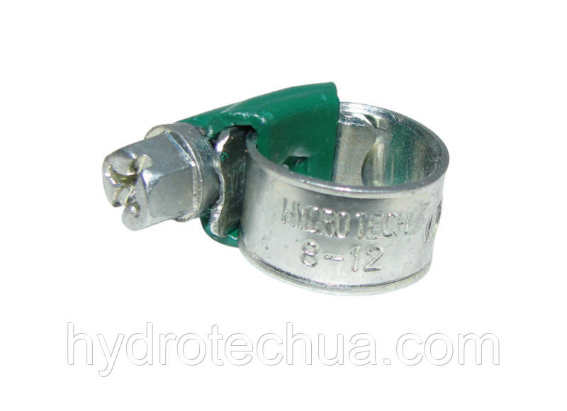 Хомут 8-12 W1 Industry черв'ячний посилений оцинкований HYDRO TECH