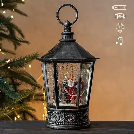 XMAS Новорічний нічник "Вінтажний ліхтар" WDL-24077B 27,3 см, фото 1