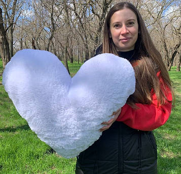 М'яка іграшка Велике плюшеве серце 50 см Красиве плюшеве серце М'яке плюшеве серце Подарунок дівчині Білий