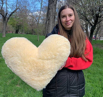 М'яка іграшка Велике плюшеве серце 50 см Красиве плюшеве серце М'яке плюшеве серце Подарунок дівчині Персик