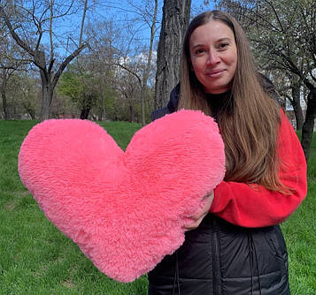 М'яка іграшка Велике плюшеве серце 50 см Красиве плюшеве серце М'яке плюшеве серце Подарунок дівчині Рожевий