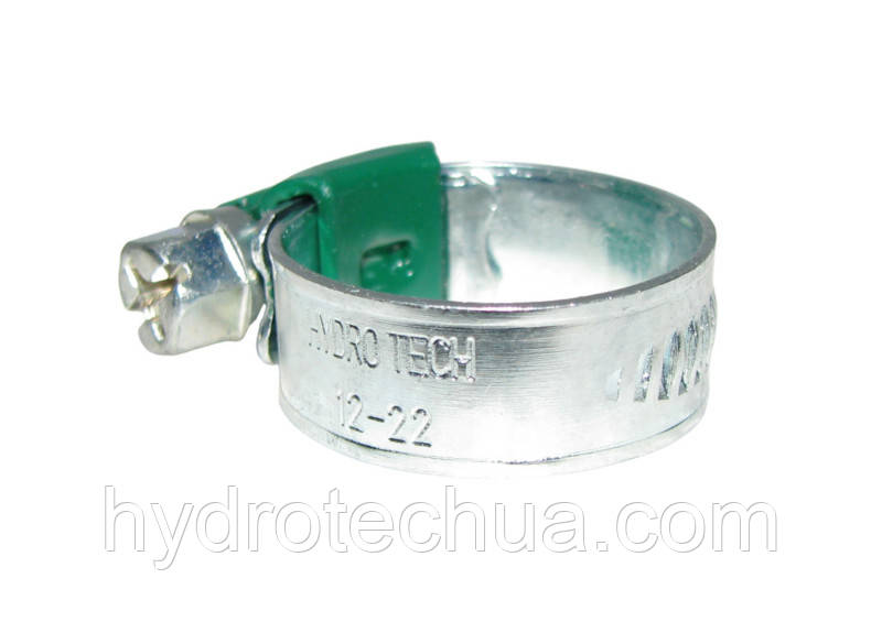 Хомут 12-22 W1 Industry черв'ячний посилений оцинкований HYDRO TECH