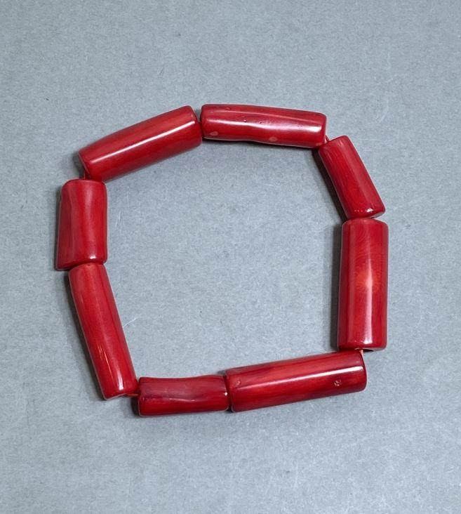 Браслет Корал рубка 20-29х7-12мм+- L-18мм+- стрейч, фото 1