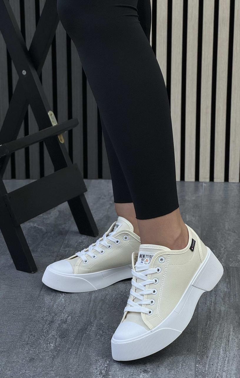 Кросівки жіночі 8 пар у ящику бежевого кольору 36-41, фото 1