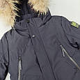Зимова куртка дитяча на хлопчика "Карім" 140 146 термо тепла з натуральною облямівкою підліткова, фото 5